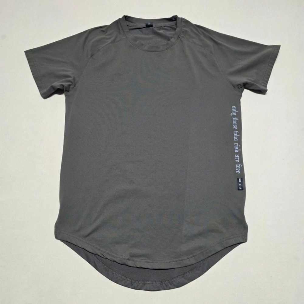ASRV Men Training Olive T-Shirt Size Small Athletic Fit Short Sleeve Curved Hem